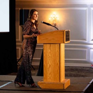 Laura-at-podium-fangirling